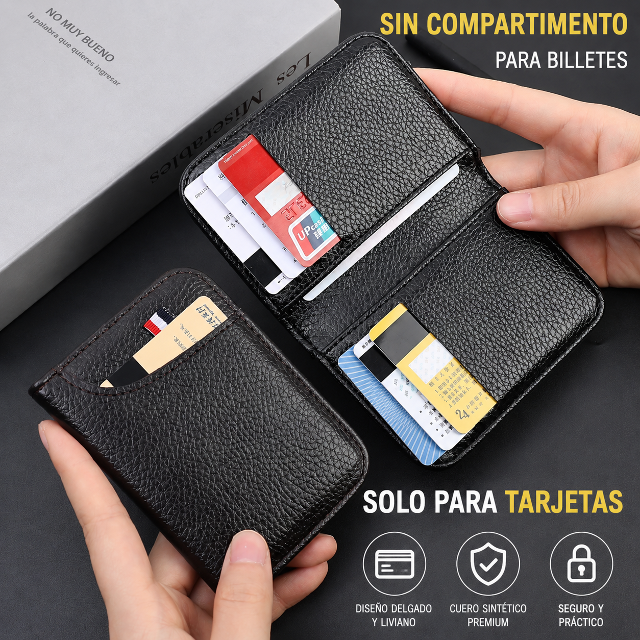 Billetera Tarjetero de Cuero para Hombre - Slim