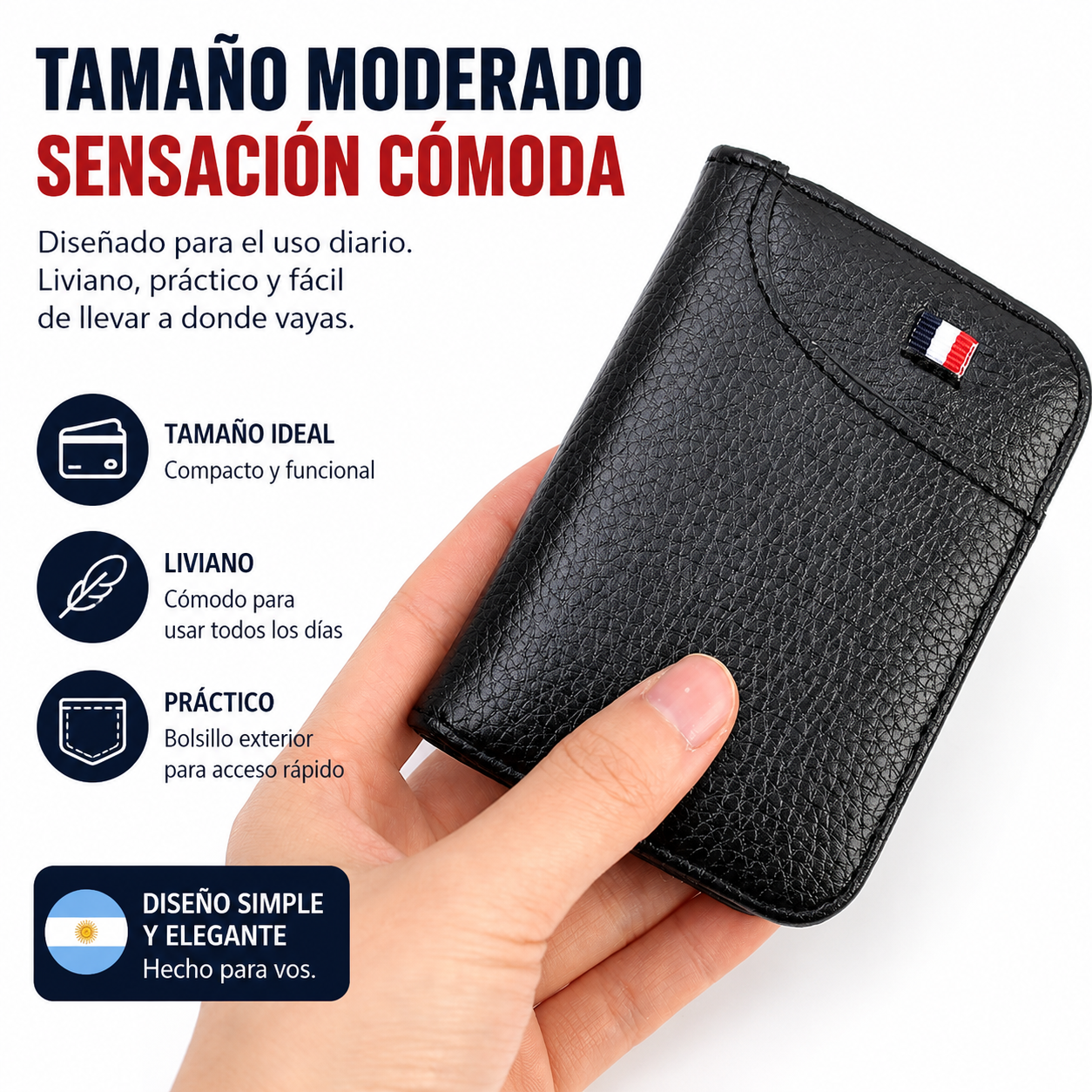 Billetera Tarjetero de Cuero para Hombre - Slim
